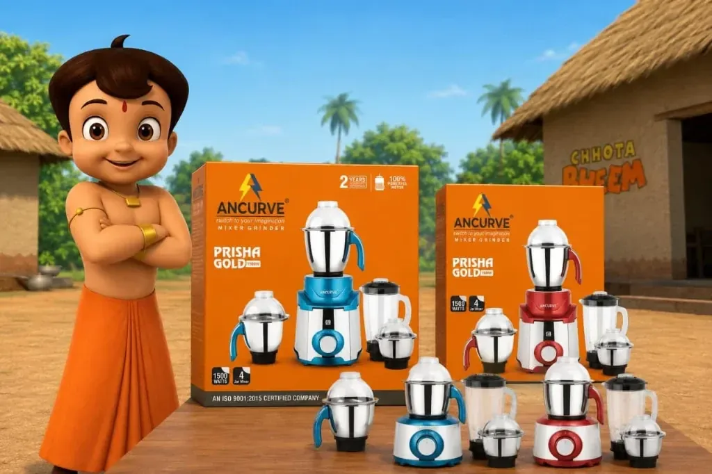 ANCURVE Prisha Gold Mixer Grinder with Chhota Bheem